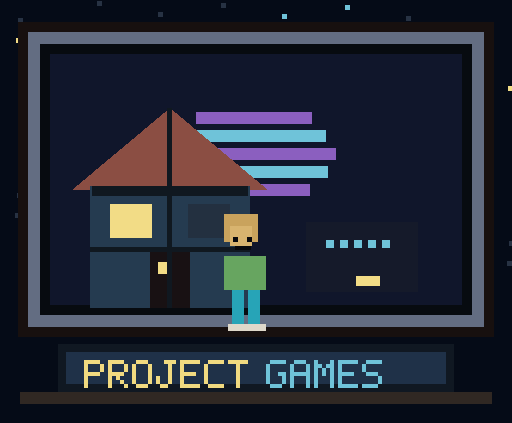 Stylized arcade game scene